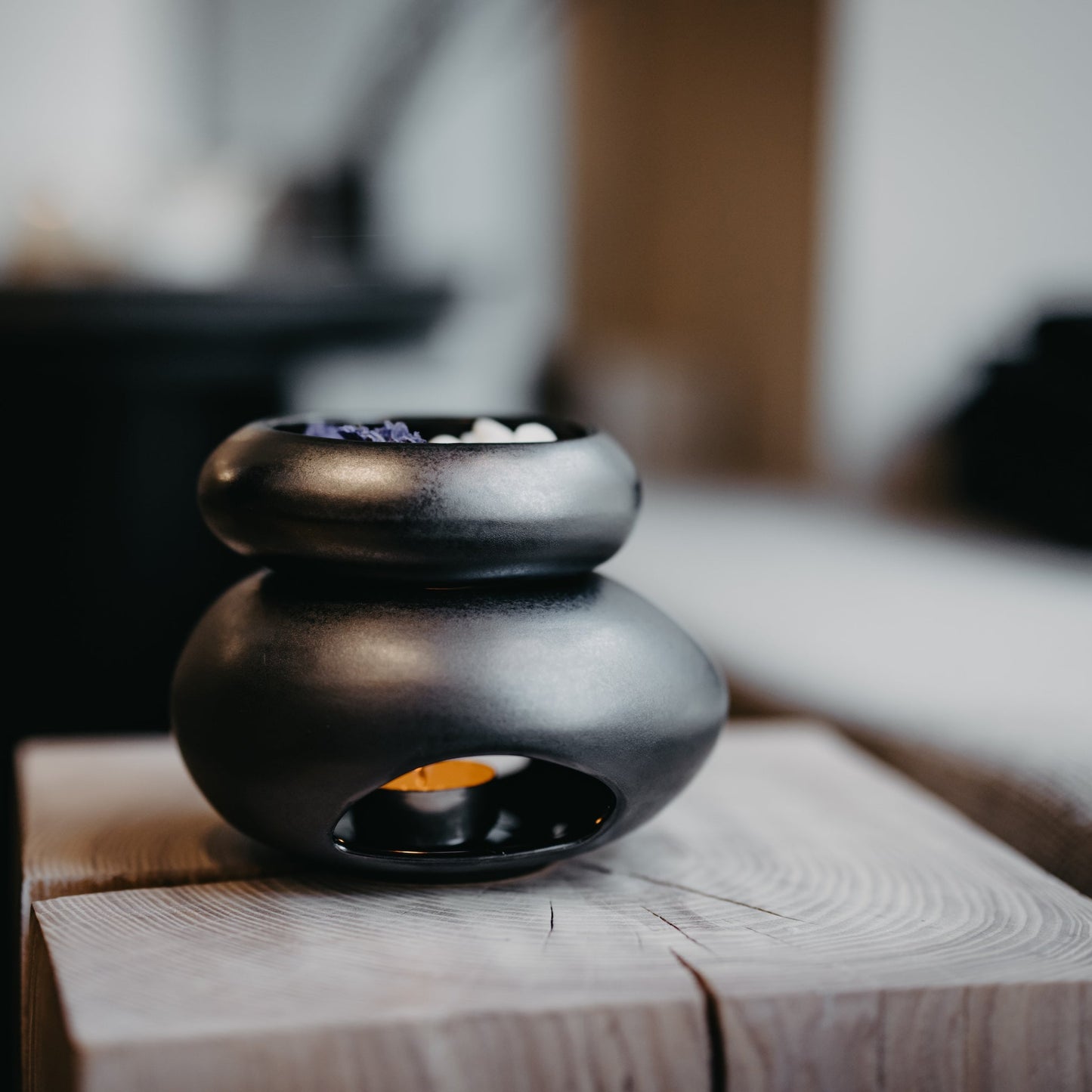 Moss wax melts in glass votive