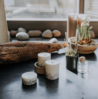 Heather pillar candle