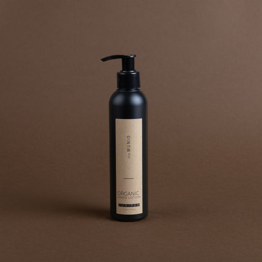 Juniper organic hand lotion in 200ml black bottle