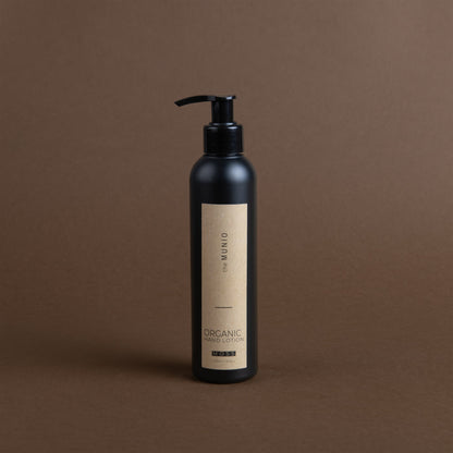 Moss organic hand lotion in 200ml black bottle