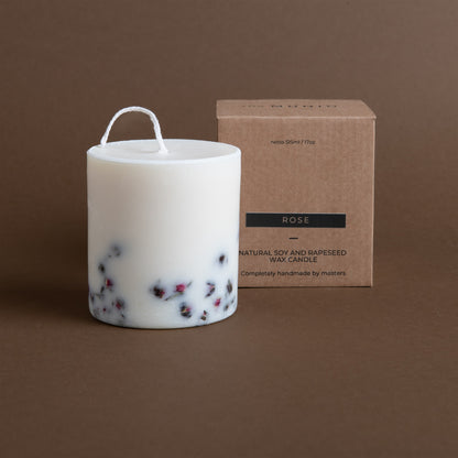Rose pillar candle