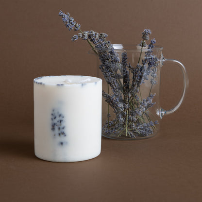 Lavender pillar candle
