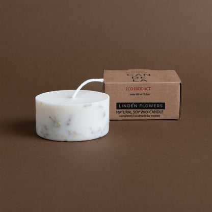 Linden flowers mini pillar candle