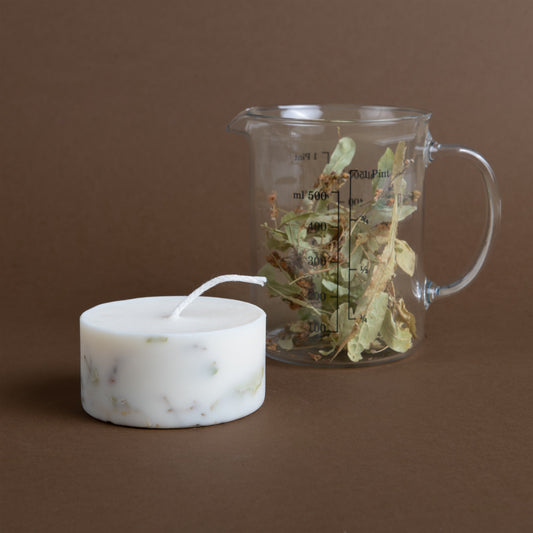 Linden flowers mini pillar candle