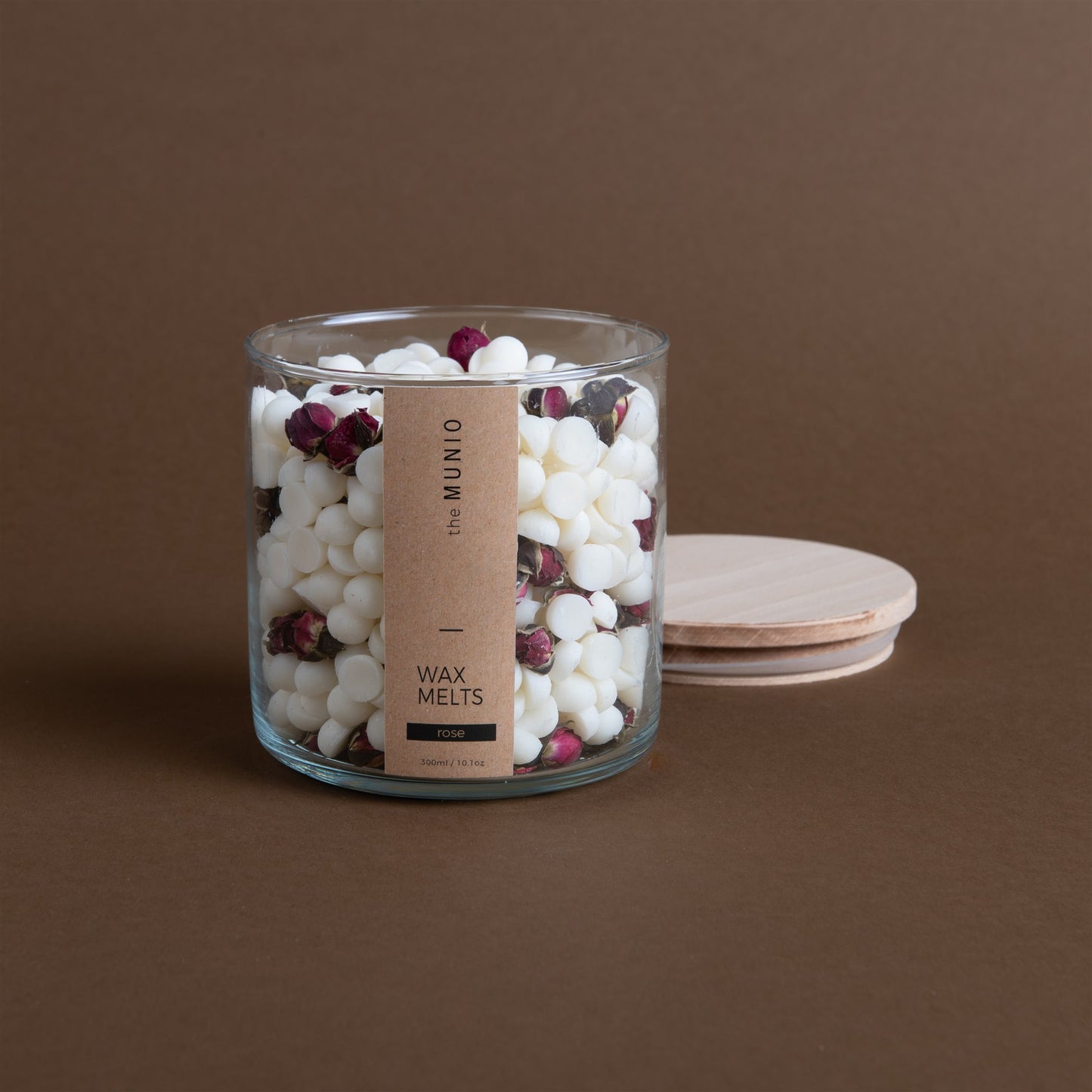 Rose wax melts in glass votive