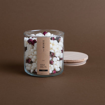 Rose wax melts in glass votive