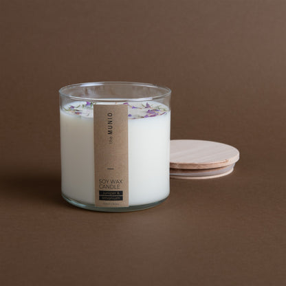 Juniper & limonium candle in glass votive