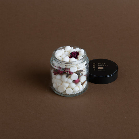 Rose mini wax melts in glass votive