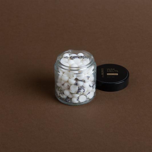 Lavender mini wax melts in glass votive