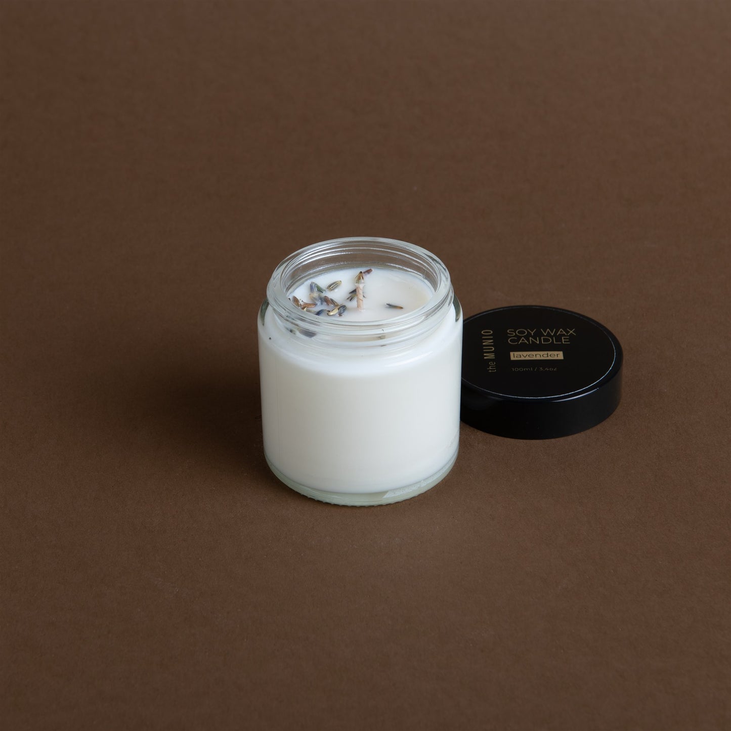 Lavender mini candle in glass votive