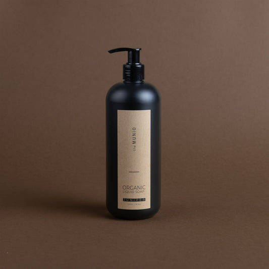 Juniper organic liquid soap in 500ml black bottle