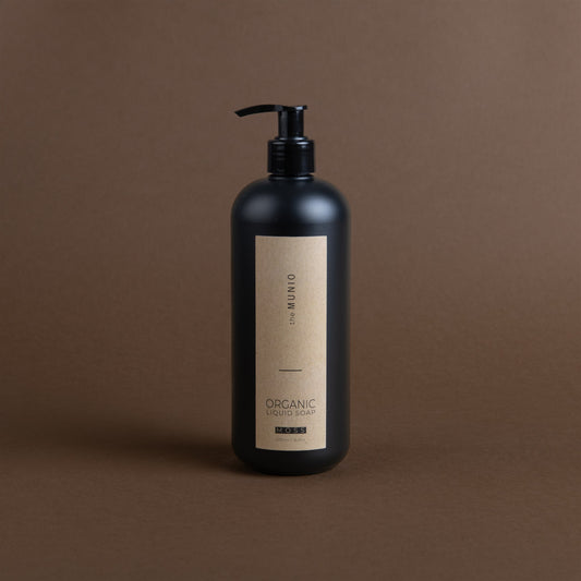 Moss organic liquid soap in 500ml black bottle