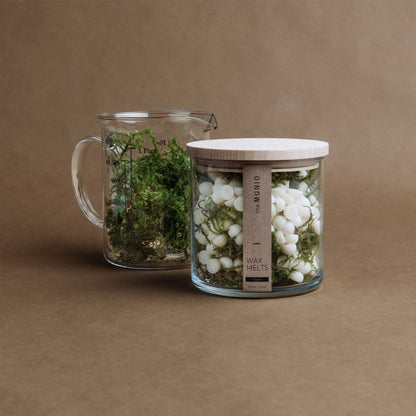 Moss wax melts in glass votive