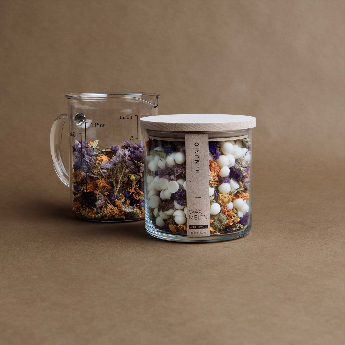 Wild flowers wax melts in glass votive
