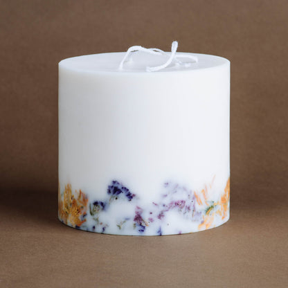 Wild flowers large 3-wick pillar candle