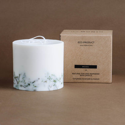 Moss large 3-wick pillar candle