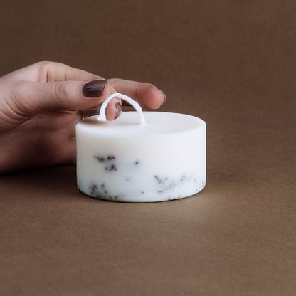 Heather mini pillar candle