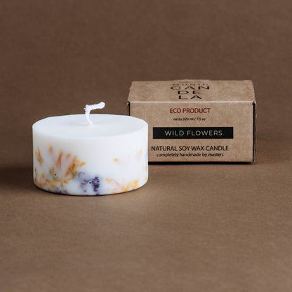 Wild flowers mini pillar candle