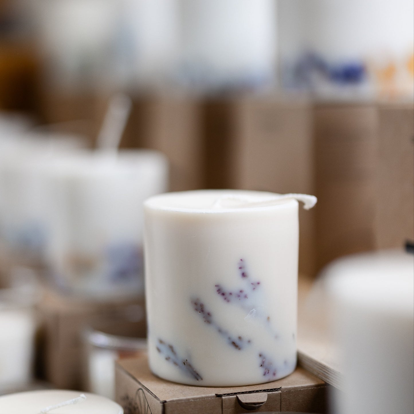 Heather pillar candle