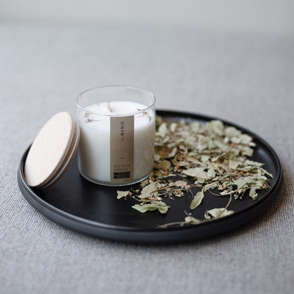 Linden flowers candle in glass votive