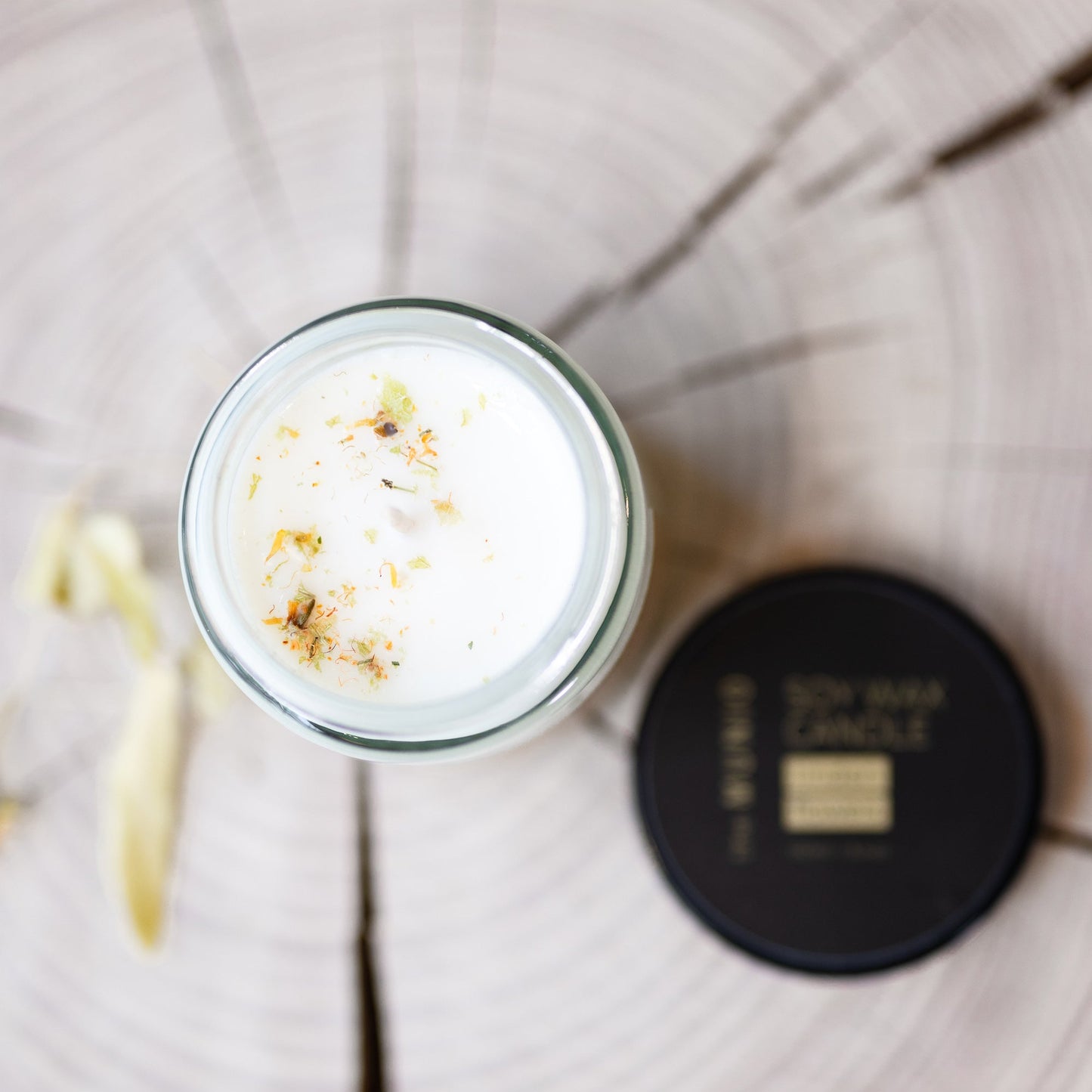 Linden flowers mini candle in glass votive