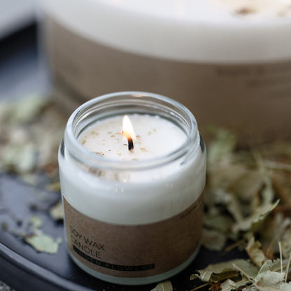 Linden flowers mini candle in glass votive