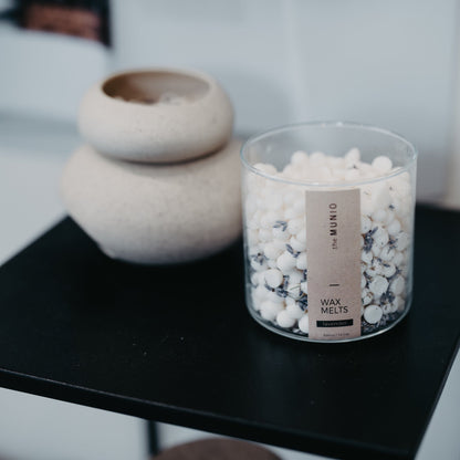 Lavender wax melts in glass votive