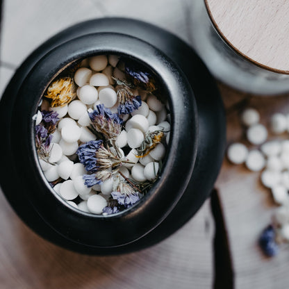 Wild flowers wax melts in glass votive
