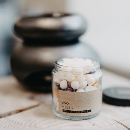 Wild flowers mini wax melts in glass votive