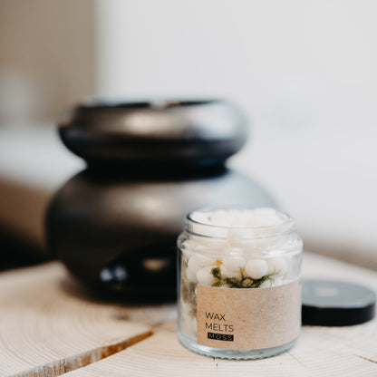 Moss mini wax melts in glass votive