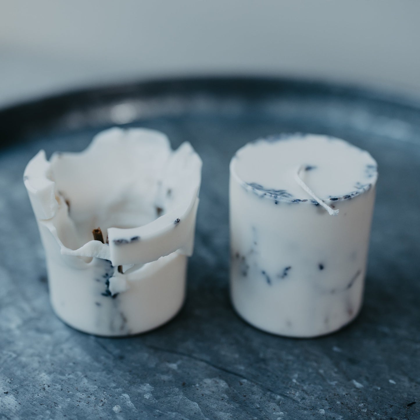 Lavender pillar candle