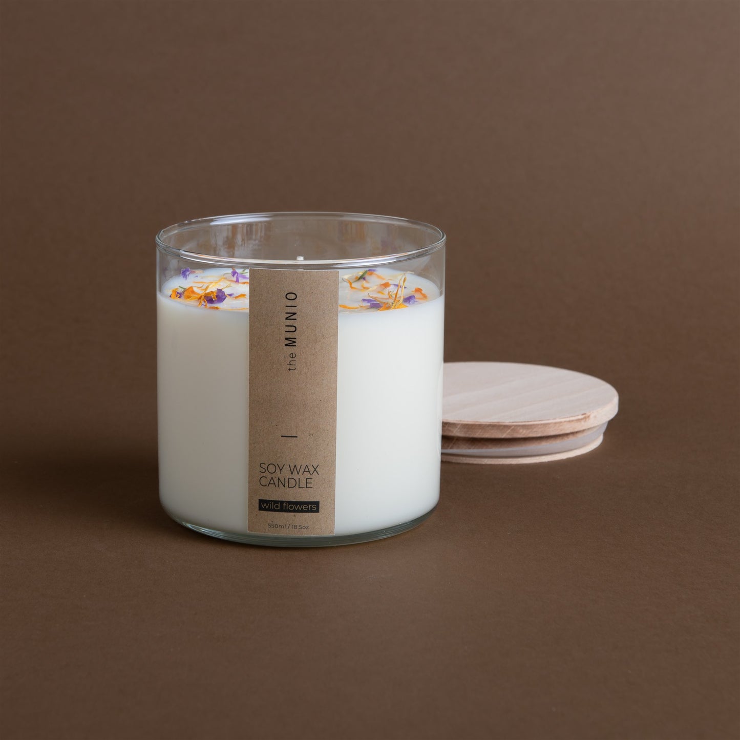 Wild flowers candle in glass votive