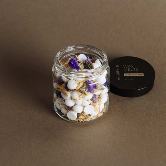 Wild flowers mini wax melts in glass votive