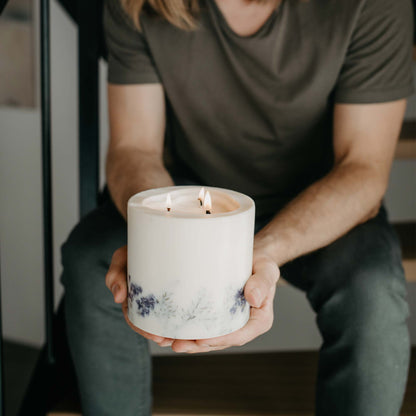 Juniper & limonium large 3-wick pillar candle