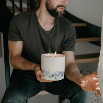 Juniper & limonium large 3-wick pillar candle