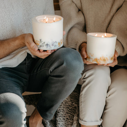 Wild flowers large 3-wick pillar candle