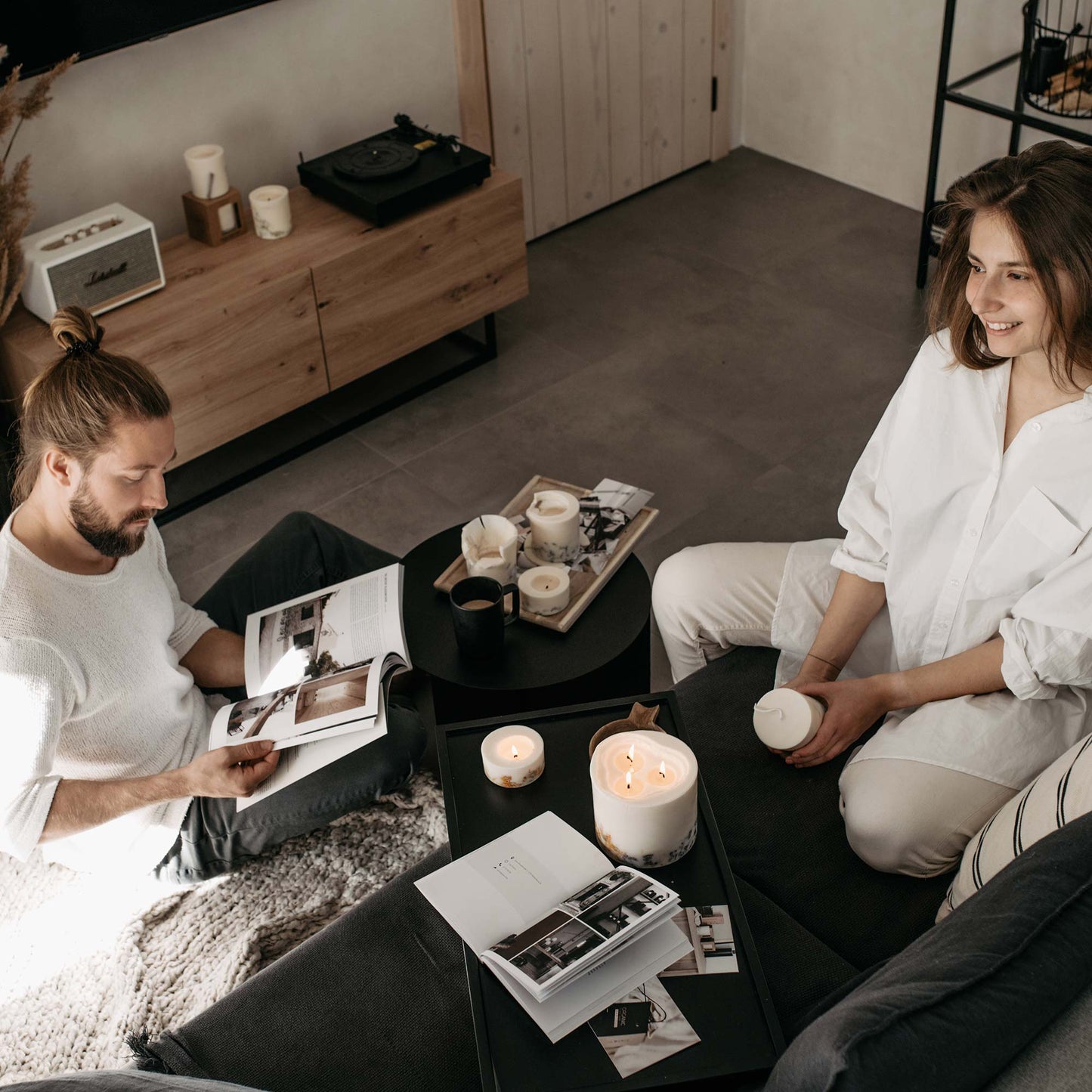 Wild flowers large 3-wick pillar candle