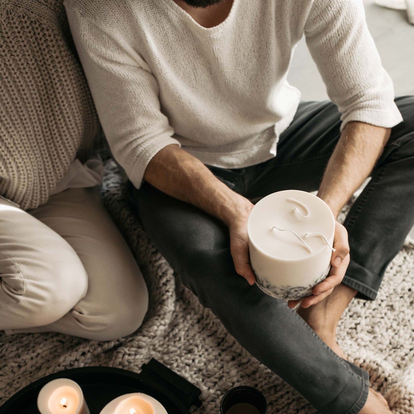 Juniper & limonium large 3-wick pillar candle