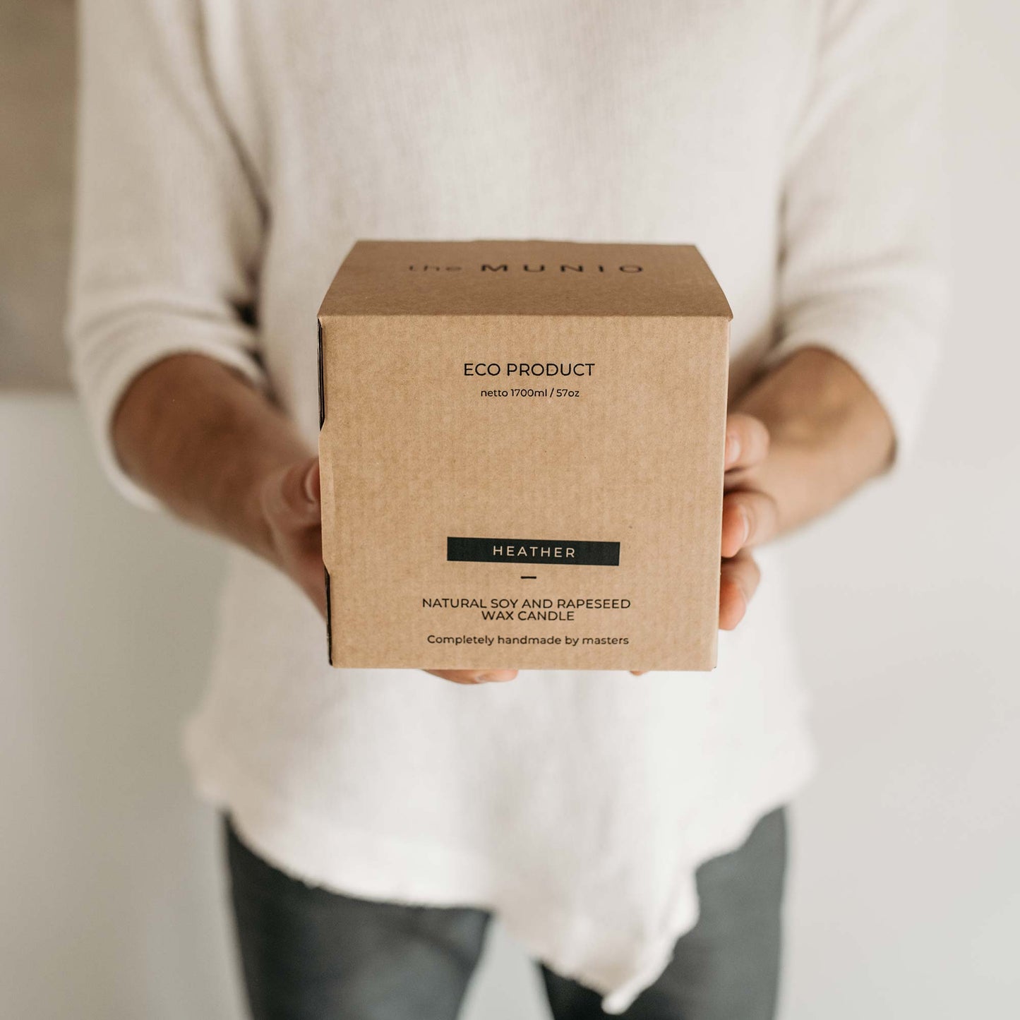 Heather large 3-wick pillar candle