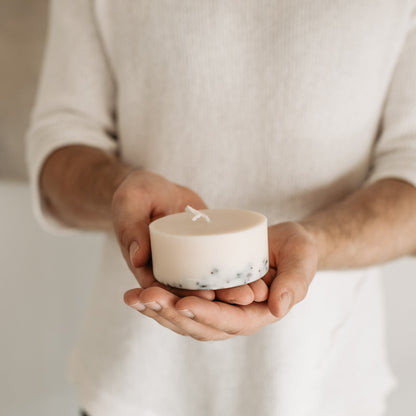 Heather mini pillar candle