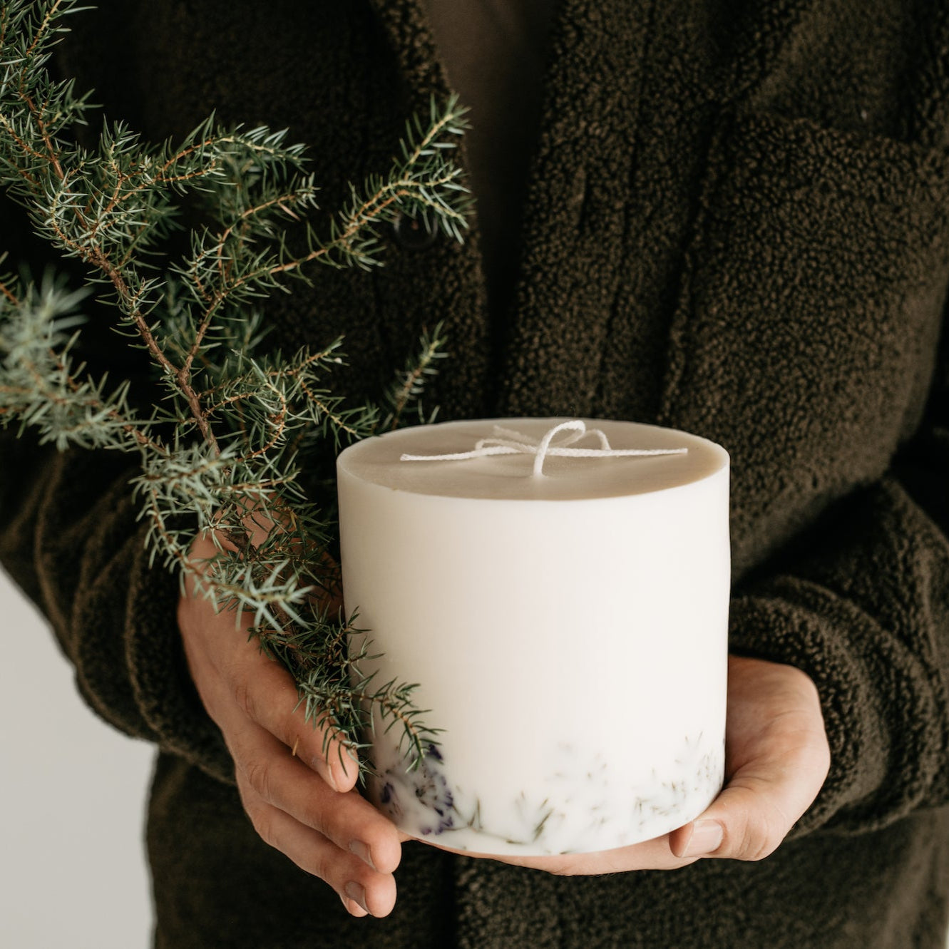 Juniper & limonium large 3-wick pillar candle