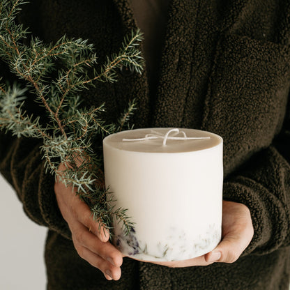 Juniper & limonium large 3-wick pillar candle