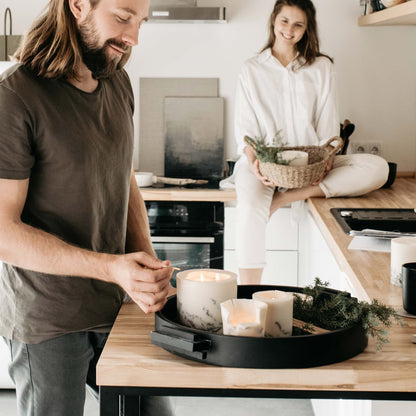 Heather large 3-wick pillar candle