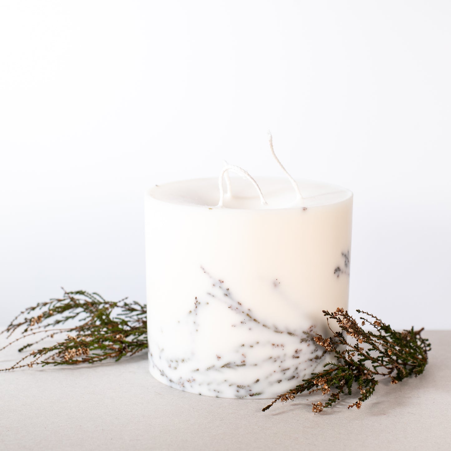 Heather large 3-wick pillar candle