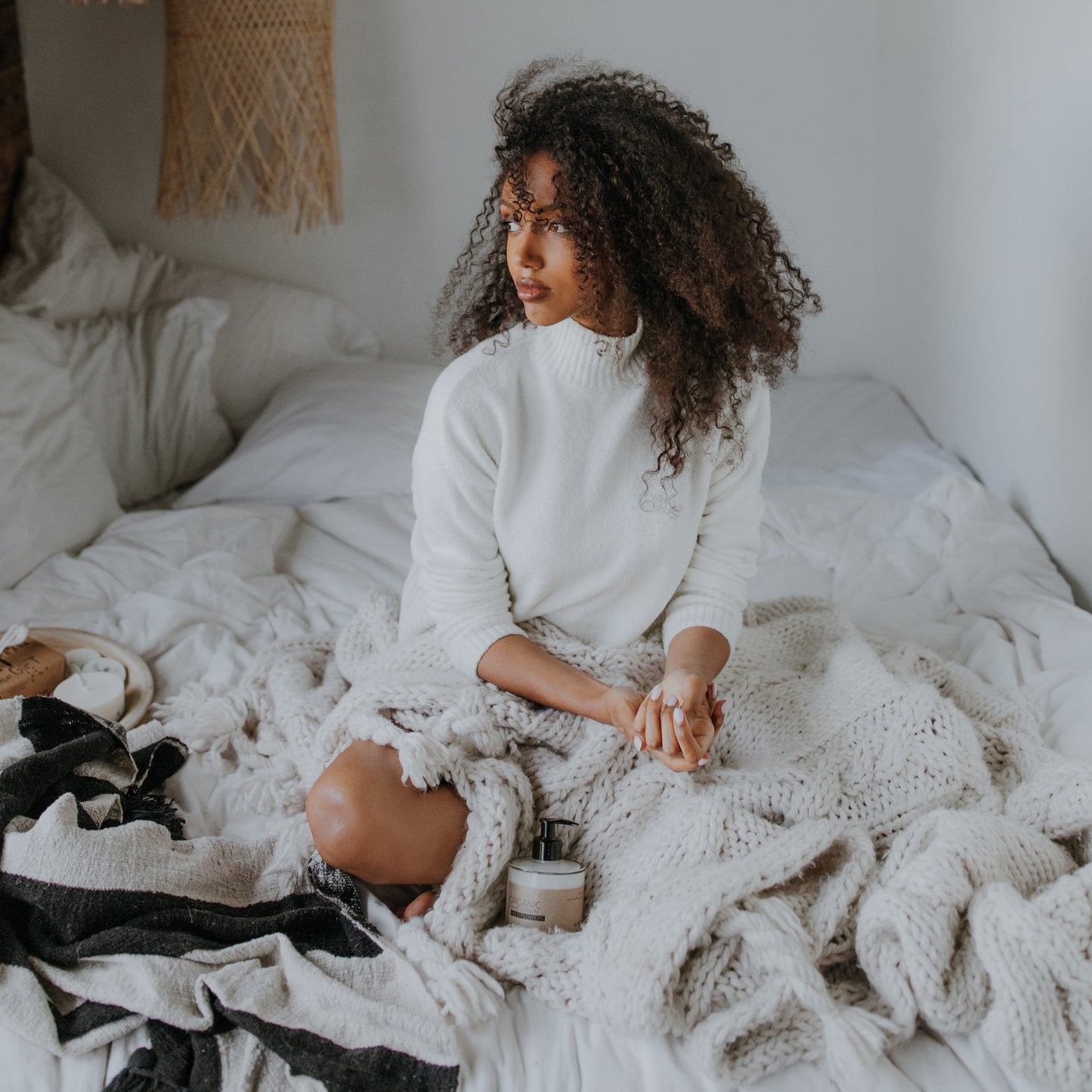 Wild flowers organic hand lotion in glass bottle